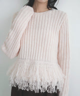 フリンジペプラムニット