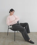 モヘアパフスリーブニット