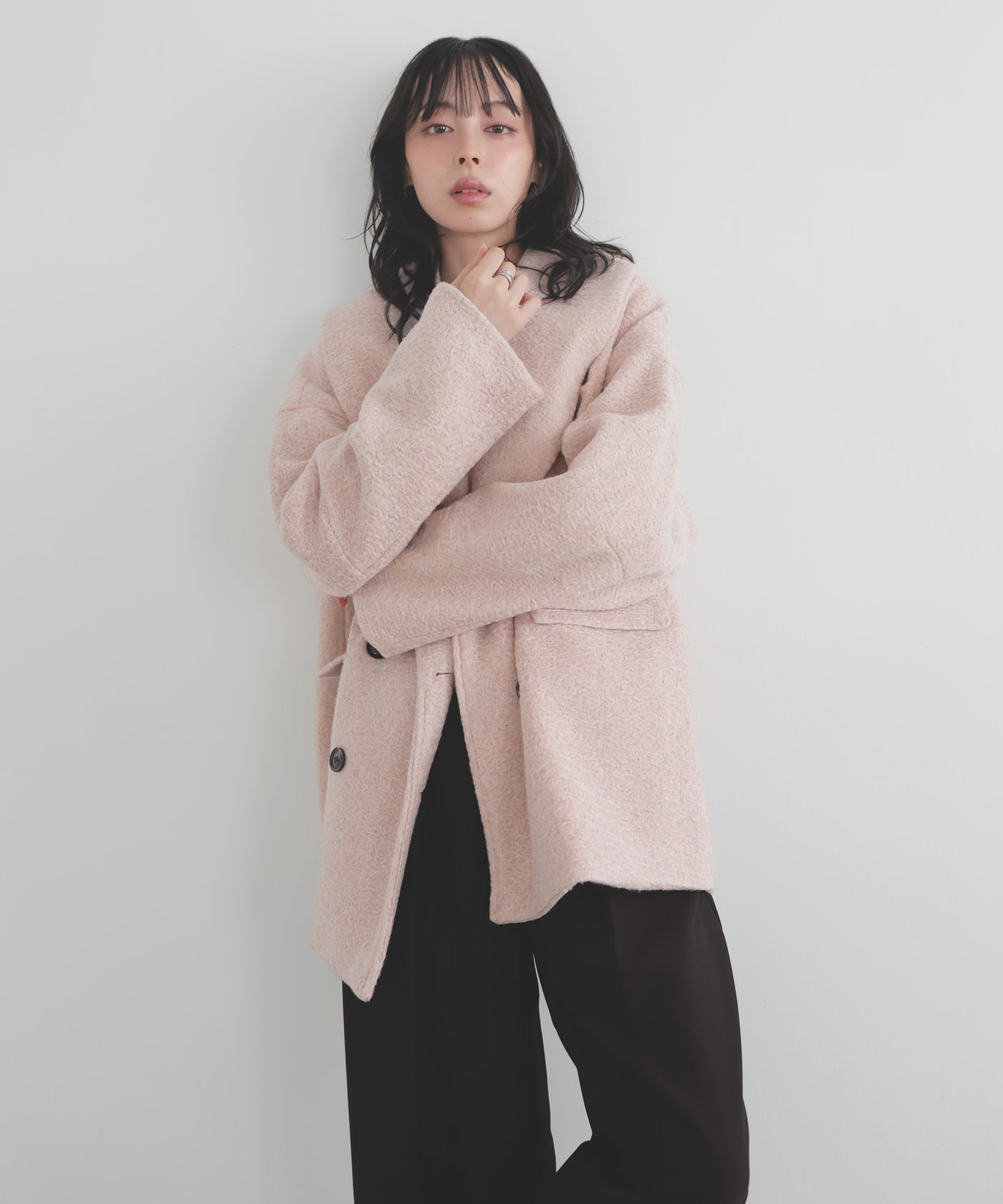 LIAN ショールカラーカールシャギーコート ショールカラーカールシャギーコート – LIAN