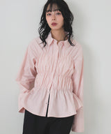 シャーリングビスチェデザインシャツ