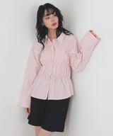 シャーリングビスチェデザインシャツ