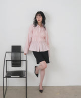 シャーリングビスチェデザインシャツ