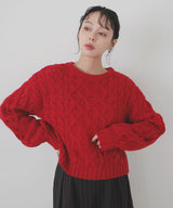 【11月中旬予約商品】バルキータッチケーブルニット