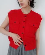 ポケットデザインニットベスト