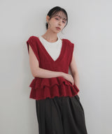 ２WAYモヘアフリルニットベスト