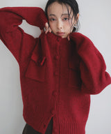 メランジモヘアクルミボタンカーディガン