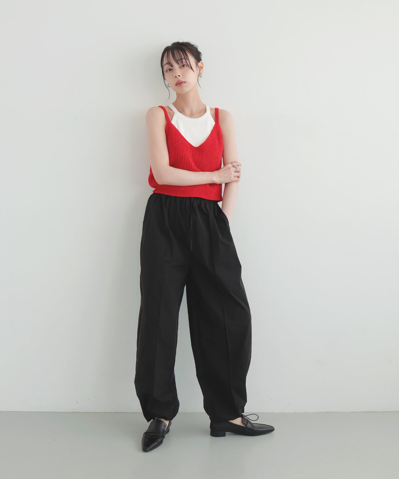 CHANEL BOUTIQUE 赤 リブ編み ホルターネック　キャミソール リブニットキャミソール – LIAN