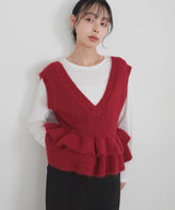 ２WAYモヘアフリルニットベスト