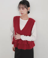 ２WAYモヘアフリルニットベスト