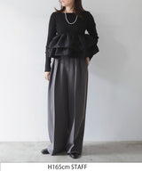 【3月上旬予約商品】【mayu × LIAN】シャイニーフリルニット