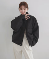 【10月下旬予約商品】　【ayu×LIAN】ステンカラーカールシャギーブルゾン