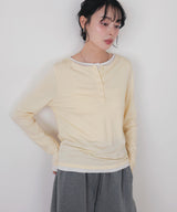 バイカラーヘンリーネックプルオーバー