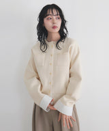 【2月上旬予約商品】シャツドッキングニットカーデ