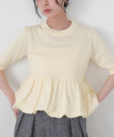 ハーフスリーブペプラムニット