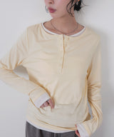 バイカラーヘンリーネックプルオーバー