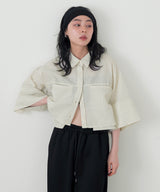 ストライプハーフスリーブショートシャツ