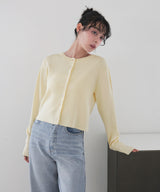 クリアボタンニットカーディガン