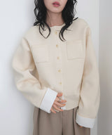 【2月上旬予約商品】シャツドッキングニットカーデ