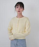 クリアボタンニットカーディガン