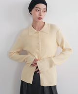 【一部予約商品】クルミボタンリブポロニット