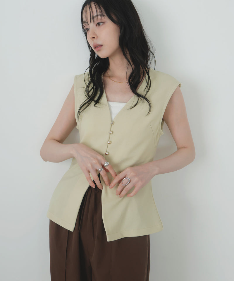 カットジョーゼットノースリーブジレ – LIAN