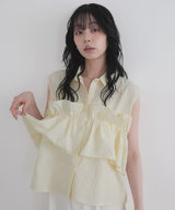 【6月中旬予約販売】2wayフリルノースリーブシャツ