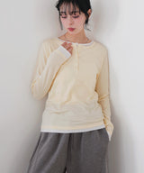 バイカラーヘンリーネックプルオーバー