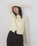 フラワー刺繍ニットカーディガン