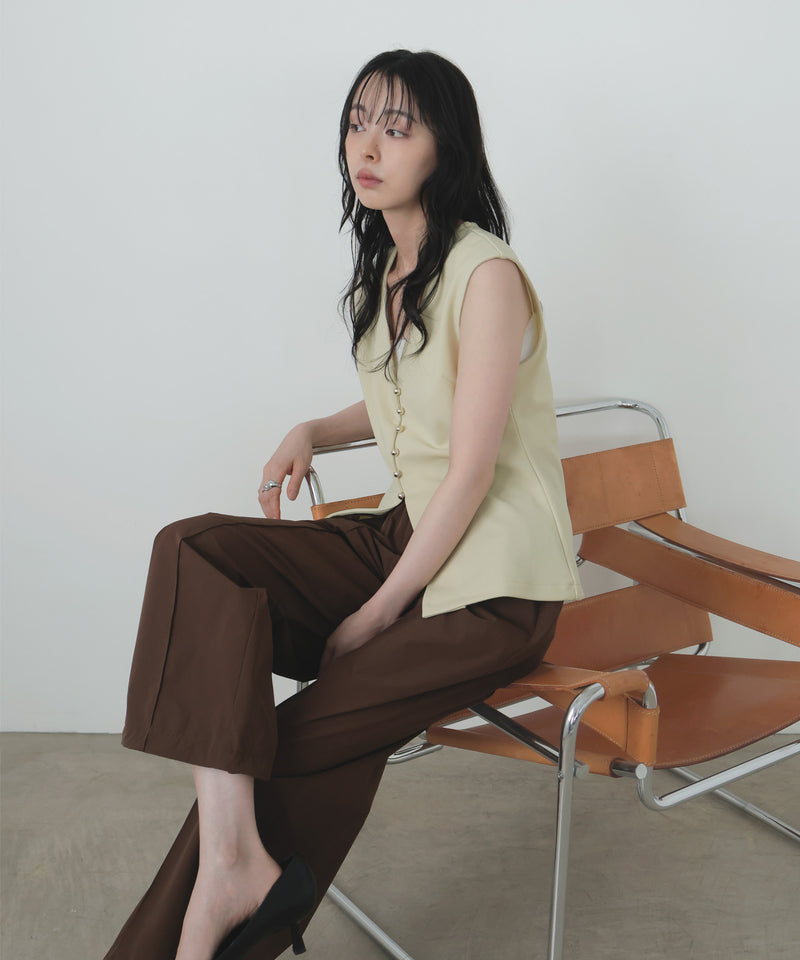 あ*.様 BPN 切りっぱなし　ノースリーブ　ジレ カットジョーゼットノースリーブジレ – LIAN