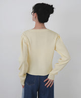 クリアボタンニットカーディガン