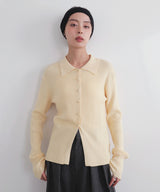 【一部予約商品】クルミボタンリブポロニット