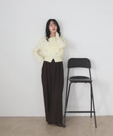 フラワー刺繍ニットカーディガン