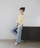 クリアボタンニットカーディガン