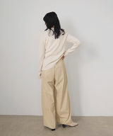 ウォッシャブルフェイクレザー2タックパンツ