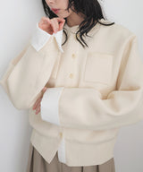 【2月上旬予約商品】シャツドッキングニットカーデ