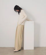 ウォッシャブルフェイクレザー2タックパンツ