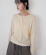 バイカラーヘンリーネックプルオーバー