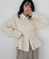 シャーリングビスチェデザインシャツ