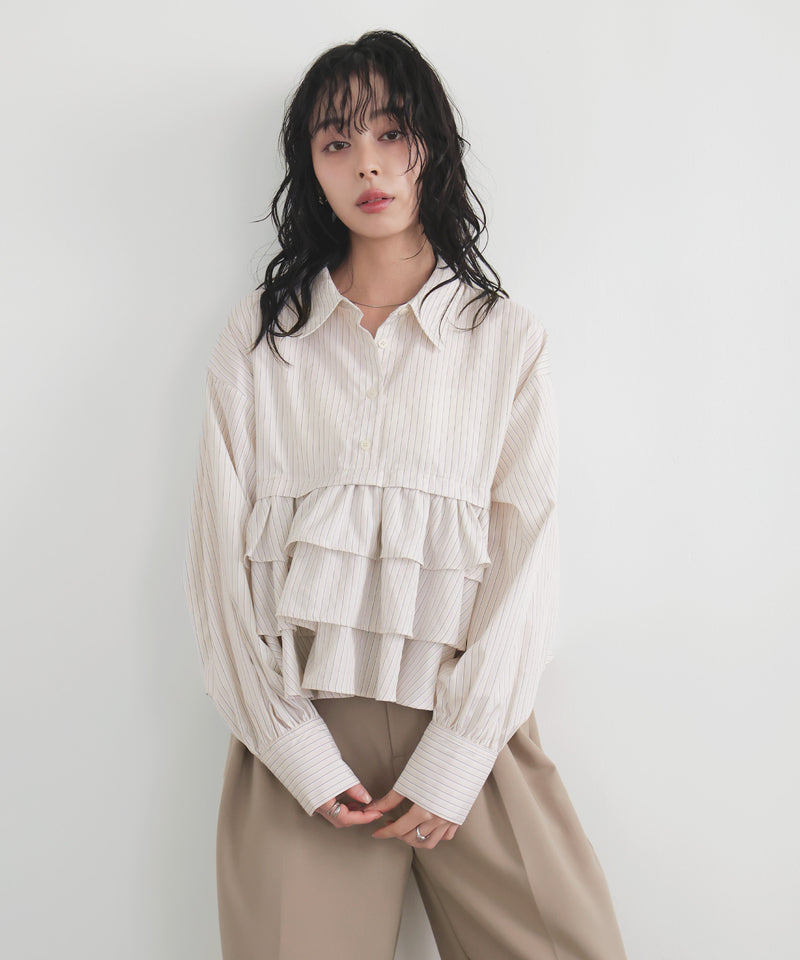 ストライプフリルシャツ – LIAN