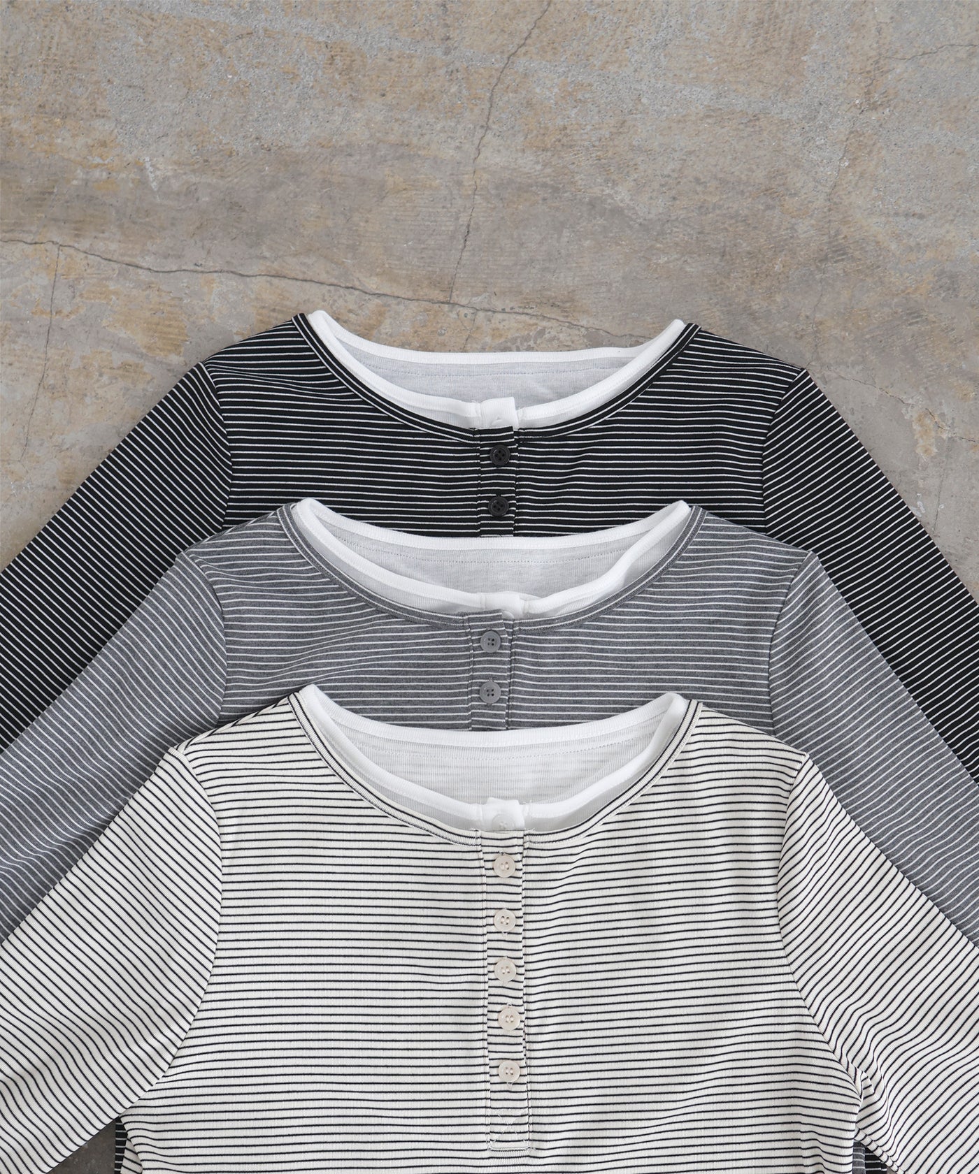 ボーダーリブヘンリーネックプルオーバー – LIAN