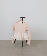 【3月上旬予約商品】【mayu × LIAN】シャイニーフリルニット