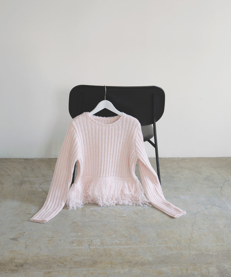 フリンジペプラムニット