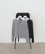 Vネックメッシュカーディガン