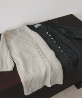 サマーブークレVネックカーディガン