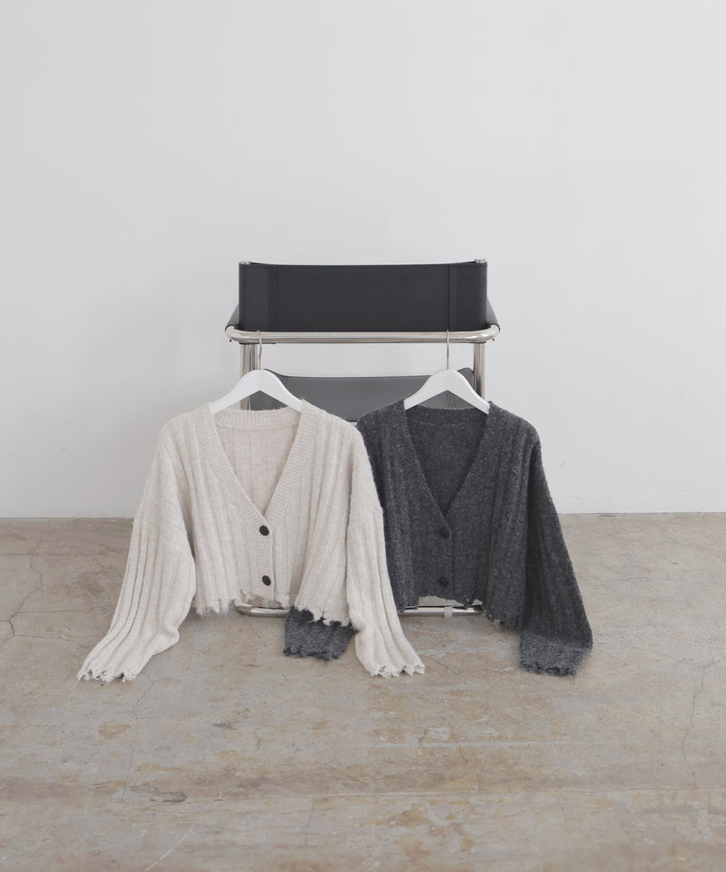 ダメージVネックカーディガン