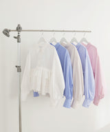 ストライプフリルシャツ