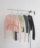 【12月下旬予約商品】シアーフリルニットプルオーバー