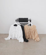 【一部予約商品】【mayu × LIAN】ダブルリボンシャーリングブラウス