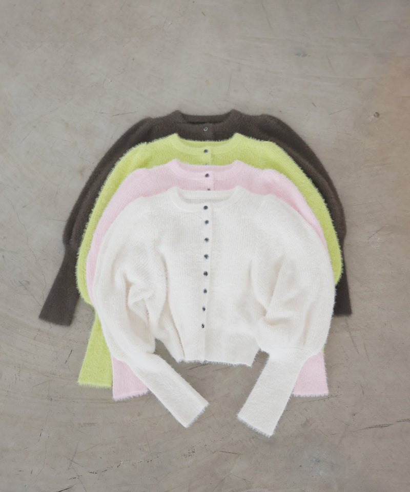 シャギーボリュームスリーブカーディガン