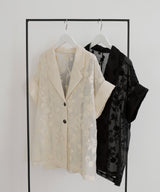 フラワーエンブロイダリーハーフジャケット